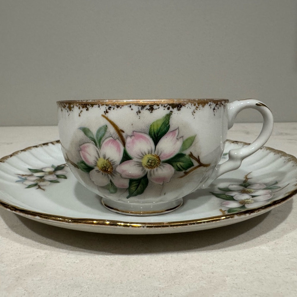 Vintage Norcrest Dogwood Teacup and Luncheon Plate